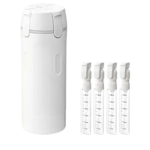 4-In-1 Travel Dispenser Bottle for Toiletries Portable Cosmetic Shampoo Storage Lotion Compact Plastic Container Wholesale Easy Press Smooth Flow Bottle